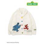 ショッピングショール ルームウェア パジャマ レディース 「SESAME STREET」「UNISEX」ジャガードショールカーディガン