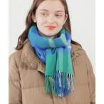 ストール マフラー ウォッシャブルカシミヤカラーブロックマフラー レディース