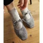 パンプス レースアップリボンバレエメリージェンシューズ