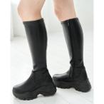 ショッピングロングブーツ ブーツ Mafmof(マフモフ)8cm厚底ソールロングブーツ レディース
