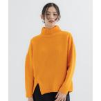 ニット スリットボリュームタートルニット｜軽量/保温/保湿 レディース