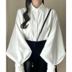 ブラウス シャツ バルーンスリーブシンプルシャツ レディース