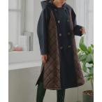 ダウンコート ダウンジャケット 2way ｜ ウーリーストレッチ×ソフィーレイト「2way」キルティングフーディーコート ｜ レディース アウター 羽