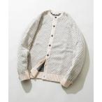 カーディガン 「XLサイズあり」バーズアイ柄クルーニットカーディガン メンズ