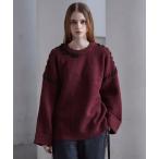 セーター ニット 「CLEL」Hand Stitching Side Lace Knit/ハンドステッチ サイドレースニット メンズ レディース