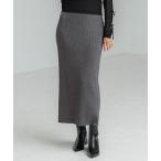 スカート リブニットロングスカート