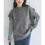 ベスト ヤク風ハイネックニットベスト レディース