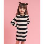 ワンピース ボーダータイトニットワンピース キッズ