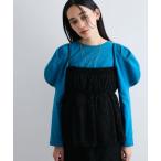 tシャツ 「洗える」タックボリュームスリーブカットソー レディース