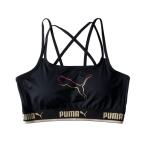 スポーツブラ PUMA プーマ レディース スポーツブラ ブランドロゴ Wストラップ 快適インナー 吸水速乾 抗菌防臭 ハーフトップ 下着