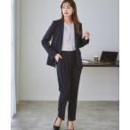 ショッピング15号 セットアップ 「洗える・ストレッチ」ウール調９分丈テーパードストレッチパンツスーツ（テーラードジャケット＋パンツ） レディース