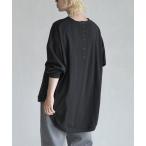 tシャツ 天笠カットソー バックヘンリープルオーバー レディース