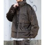 ダウンジャケット ダウン 「i」ベロアBIGサイズパテッドブルゾン メンズ レディース