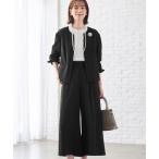 スラックス パンツ 洗える!2点セットアップ「M〜5L」 レディース