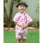浴衣 あじさい柄 甚平スーツ キッズ 子供 男の子 女の子