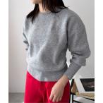 ニット セーター 「ハンドウォッシャブル」スウェットライク刺繍ロゴニット レディース