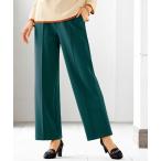 パンツ 防風ストレッチ素材ワイドパンツ股下６５丈 レディース