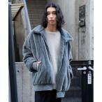 ショッピングnixon ブルゾン アウター 「UNIIT/ユニット」エコファー　ビッグカラージャケット 　ブルゾン　ふわふわ もこもこ フェイクファー　 オーバーサイズ 　ビ