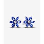 ピアス スパークリング ブルー ハーバリウム クラスター スタッド ピアス レディース