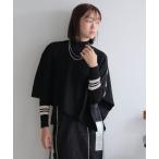 ニット セーター ケープセットラインリブニット レディース