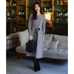 ワンピース 「洗える」プリーツ編みラメニットフレアワンピース