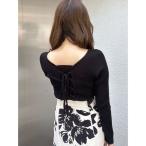 ニット セーター バックレースアップニット レディース