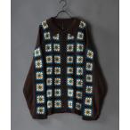 カーディガン crochet like Knit Cardigan/かぎ針編み風 ニット カーディガン/カーデ メンズ レディース