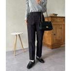 パンツ ハート柄センタープレステーパードパンツ レディース