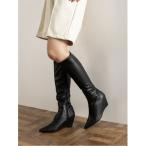 ショッピングロングブーツ ブーツ ElvisLuce(エルビスルーチェ)7.5cmヒールポインテッドトゥウェッジロングブーツ レディース
