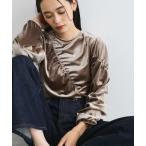 tシャツ 「洗える」ベロアシャーリングプルオーバー レディース