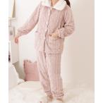 パジャマ ルームウェア 立体ウエーブフランネル配色マタニティルームウエア レディース