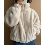 ブルゾン アウター ボアスタンドカラーブルゾン レディース