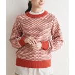ニット セーター ツイード柄ニットプルオーバー レディース
