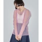 ブラウス シャツ 配色ダブルチュールパフスリーブトップス「ELLEgirl/エル ガール」 レディース