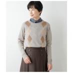 ニット セーター 「手洗い可能」ウォッシャブルウール アーガイルニットプルオーバー レディース