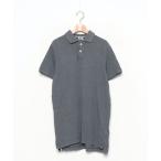 「Abercrombie&Fitch」 刺繍半袖ポロシャツ L グレー メンズ