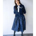 スカート スターリットプリント タックフレアスカート