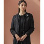 ジャケット ノーカラージャケット ラメループモールツイード ジャケット レディース