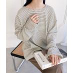 tシャツ ボーダールーズロンT レディース