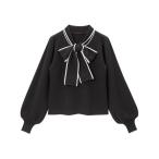 ニット セーター シンプルボウタイニットトップス レディース