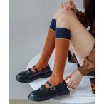 ショッピングニーハイ 靴下 「 Port / ポート 」 クラシック 配色 リブ ハイソックス # レディース