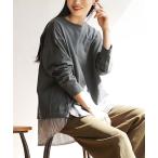 tシャツ ブラウスレイヤード 長袖プルオーバー レディース