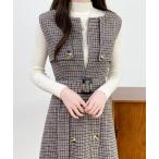 ジャンパースカート ウエストマークケープデザインキーネックジャンパースカート