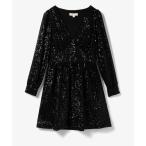 ワンピース シークイン ストライプ Ｖネック ドレス