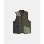 ショッピングラベンハム ベスト ジレ OLIVE MIX PATCHWORK DUBLIN MENS / オリーブ ミックス パッチワーク ダブリン メンズ メンズ