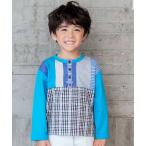 tシャツ パッチワークヘンリーネックTシャツ キッズ 子供服 男の子