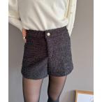 パンツ ラメツイードマイクロショートパンツ レディース