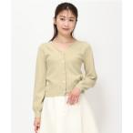 カーディガン Vネック総針ビジューカーディガン/MM348402 レディース