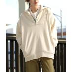 トレーナー スウェット 「一度着たらハマる！新感覚裏シャギー」さらふわ心地 裏シャギー ハーフジップ プルオーバー レディース