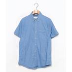 「Hollister」 刺繍半袖シャツ S ブルー メンズ